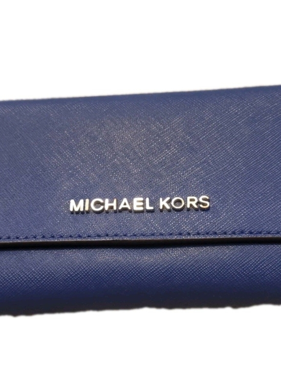 Michael Kors Handbags - Michael Kors Navy Saffiano Leather Card Holder with Silver Logo